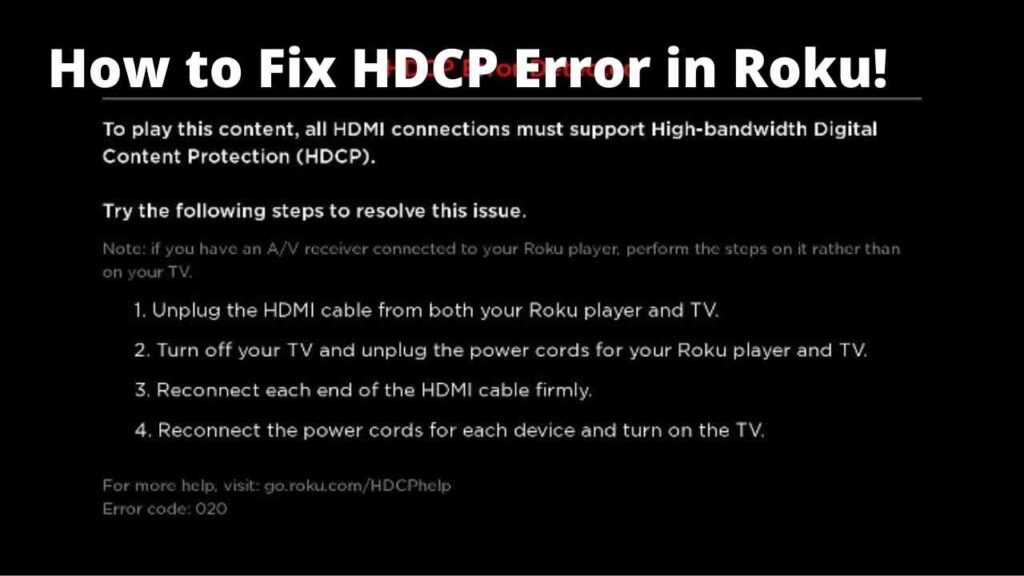How to Fix: Roku HDCP Error
