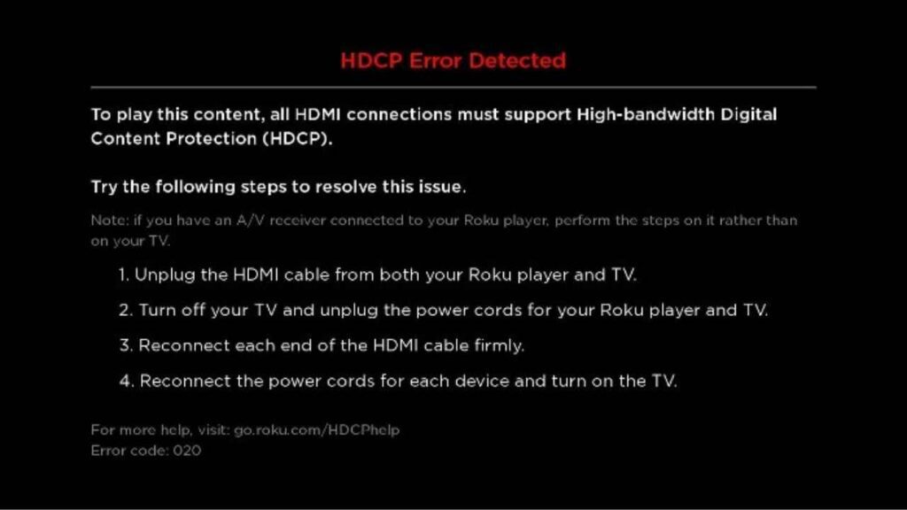 Roku HDCP Error
