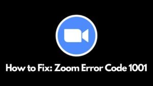 Zoom Error Code 1001