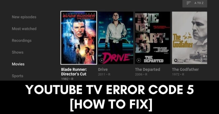 YouTube TV Error Code 5 [Fixed 2022]