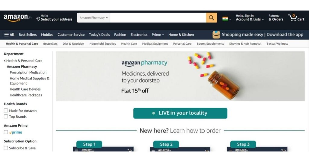 Amazon Pharmacy Stores like Walgreens