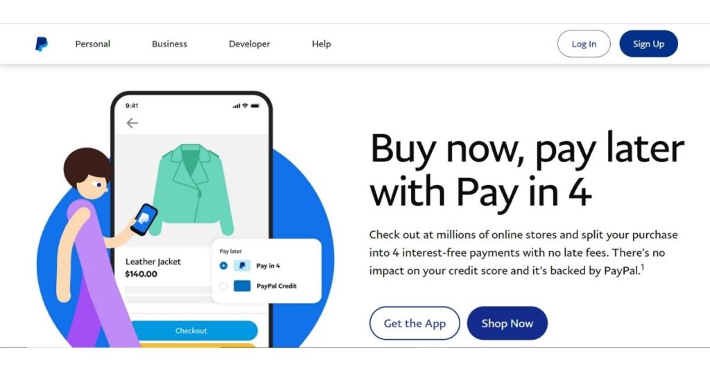 PayPal Pay in 4 Sites Like Perpay