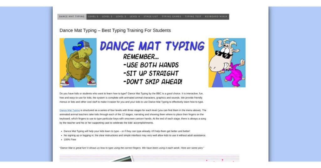 Dance Mat Typing game