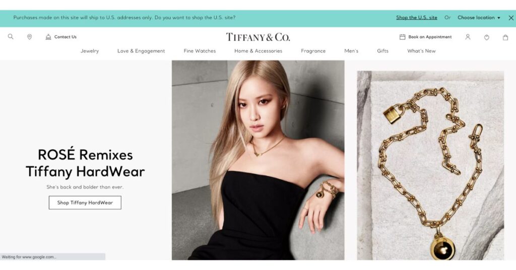 online jewellery store Tiffany