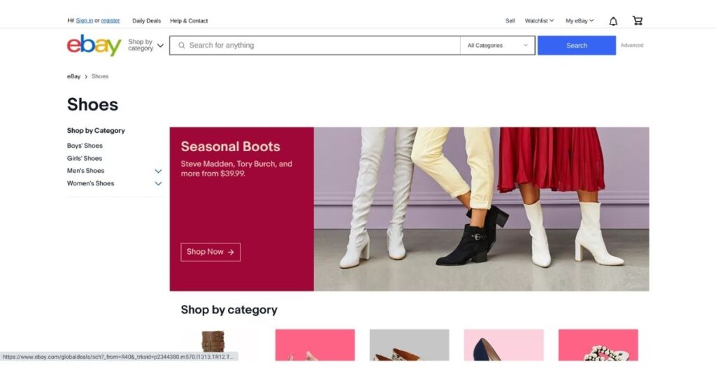 eBay shoes store