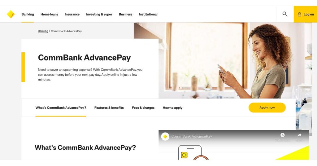 CommBank AdvancePay Pay Advance Apps Australia