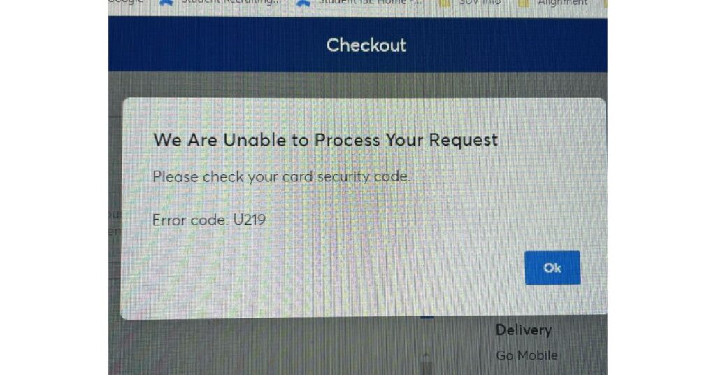 Ticketmaster Error Code u219?