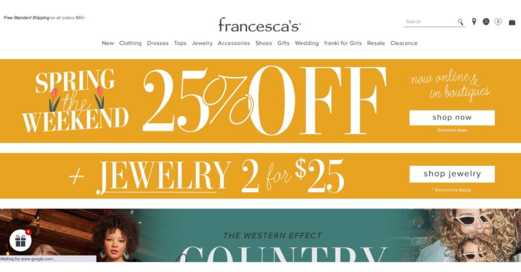 Francesca's clothing store online