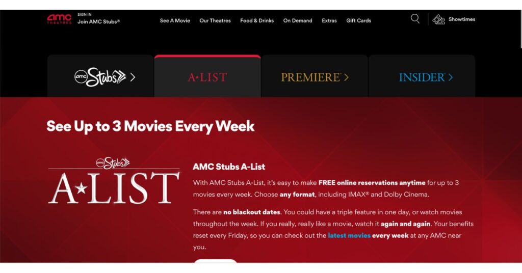 AMC Stubs A-List MoviePass Alternative