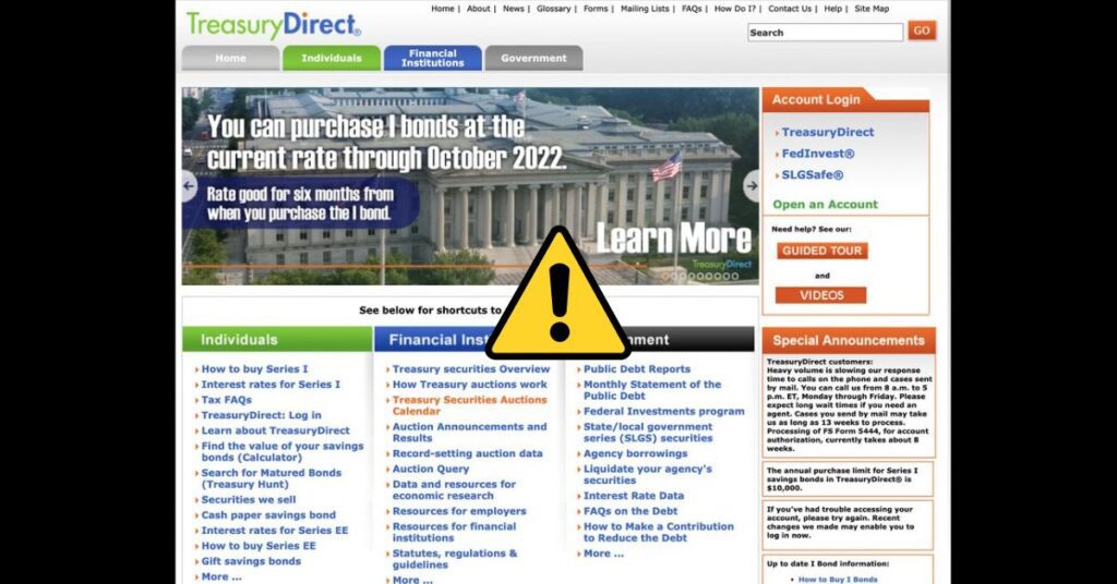 TreasuryDirect Website Not Working