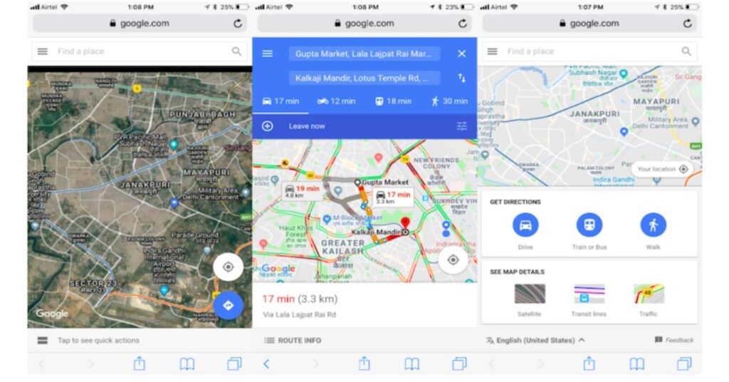 Google Maps vs Google Maps Go