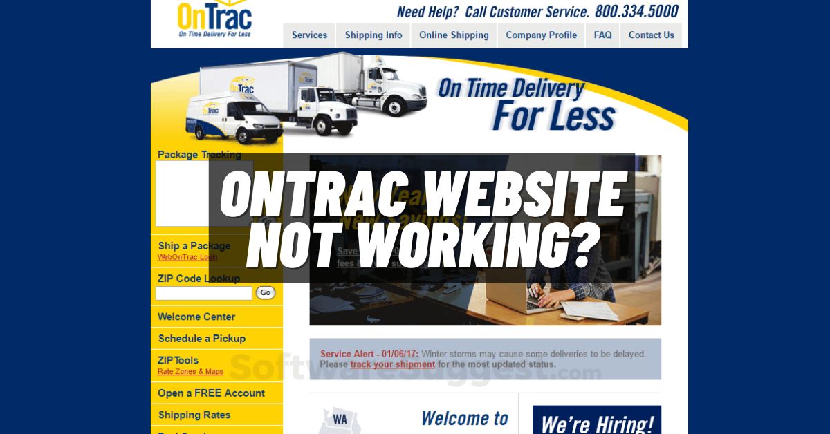 Ontrac Website Not Working