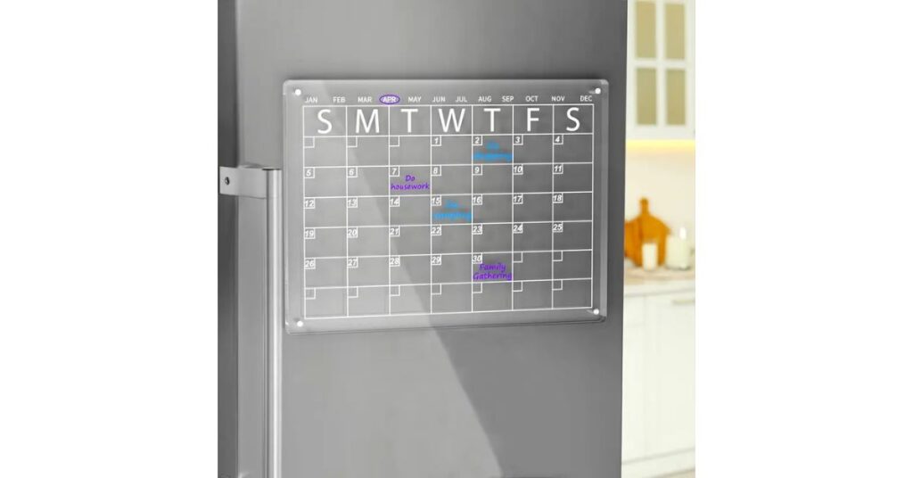 Acrylic Magnetic Dry Erase Board Calendar