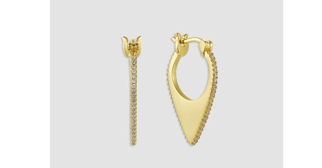 Bonheur Jewelry SMALL VIOLETTE PAVE HOOP EARRINGS