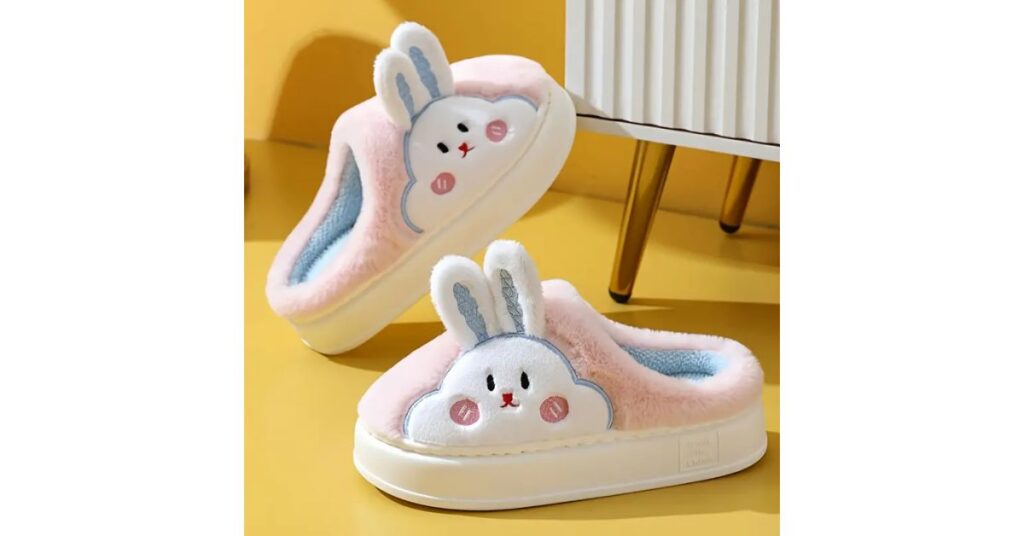 Cute Rabbit Thick Sole Plush Slippers