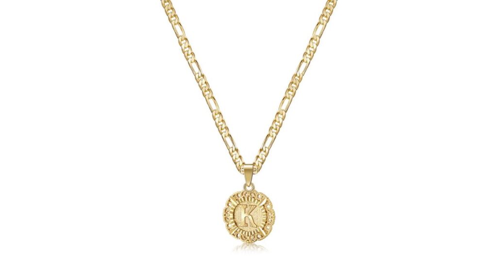 Kissyan 14K Gold K Pendant Necklace