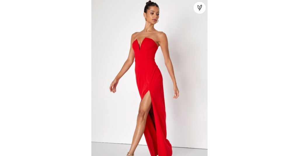 Dedicated to Glamour Red Strapless Maxi Dress